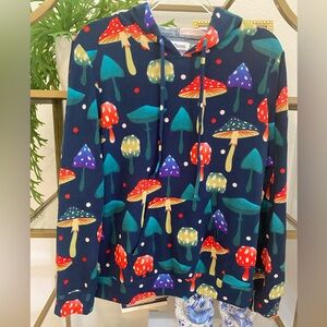 L.A. Soul mushroom print hoodie cotton poly sz M pre worn unisex